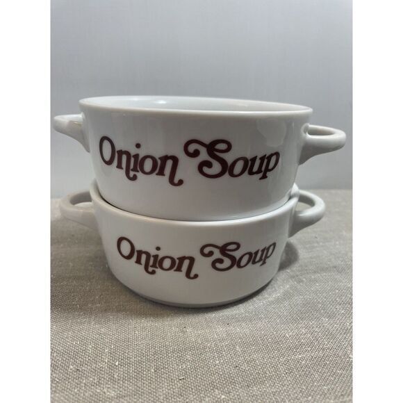 Stafford Other - 4 Vintage Shafford Double Handle Onion‎ Soup Bake & Serve Bowls Japan 1970s EUC